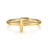 14K Yellow Gold Initial F Stackable Ring
