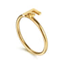 14K Yellow Gold Initial F Stackable Ring