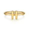 14K Yellow Gold Initial H Stackable Ring