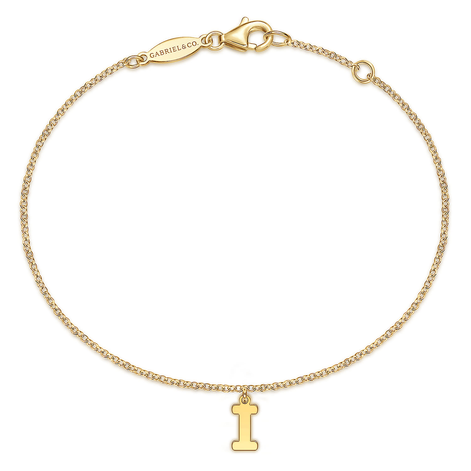 14K Yellow Gold Initial I Bracelet - Shot 1