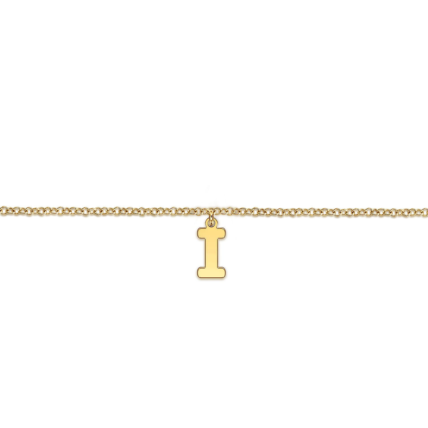 14K Yellow Gold Initial I Bracelet - Shot 2