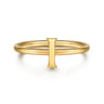 14K Yellow Gold Initial I Stackable Ring