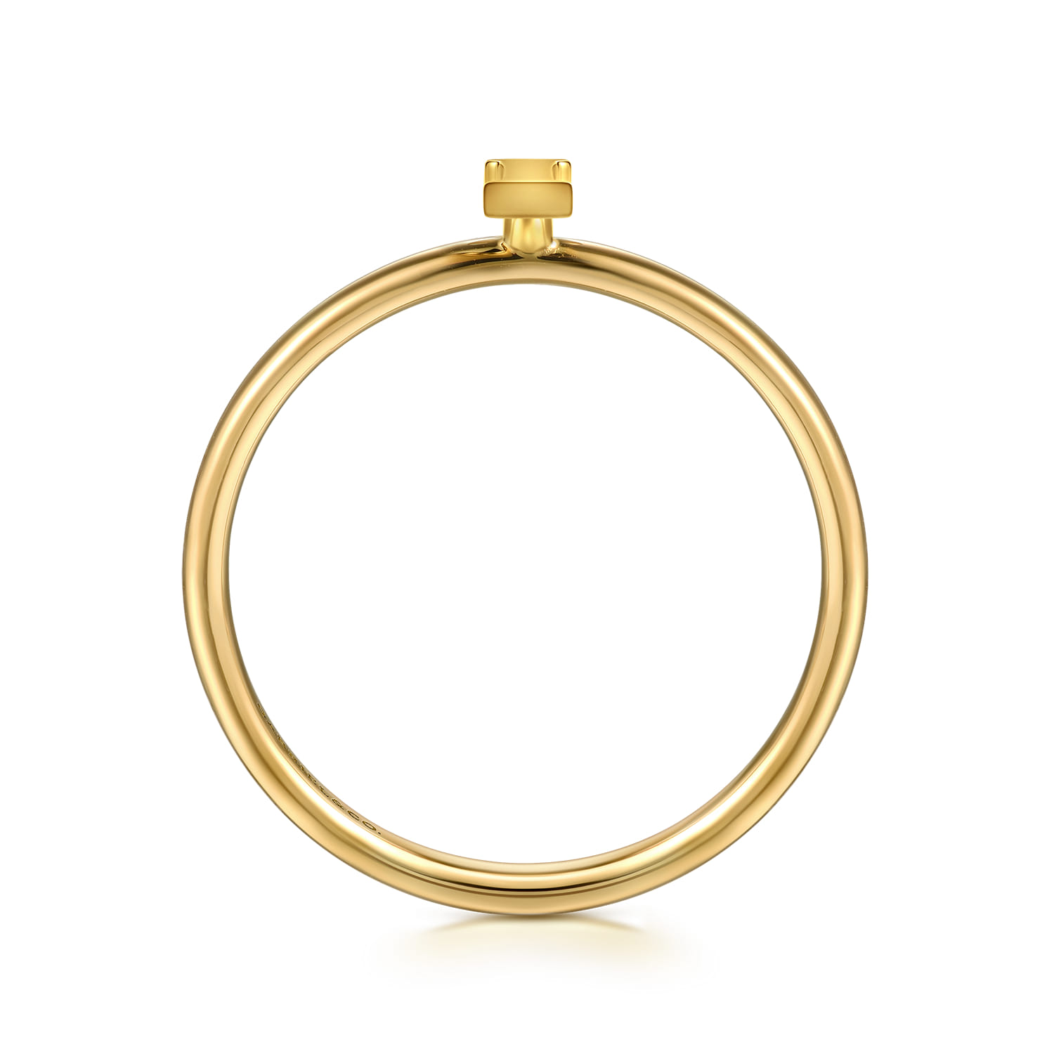 14K Yellow Gold Initial I Stackable Ring - Shot 2