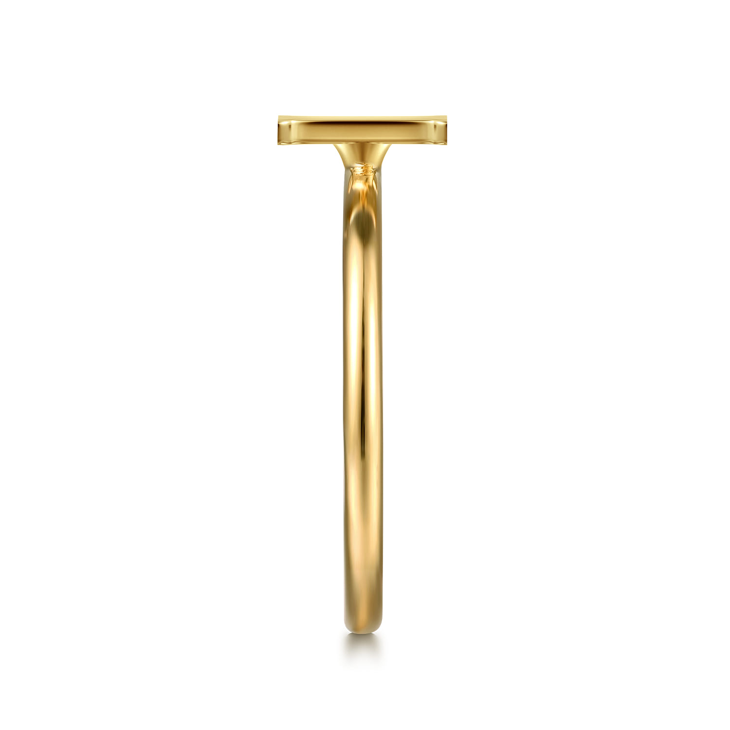 14K Yellow Gold Initial I Stackable Ring - Shot 4