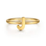 14K Yellow Gold Initial J Stackable Ring