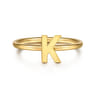 14K Yellow Gold Initial K Stackable Ring