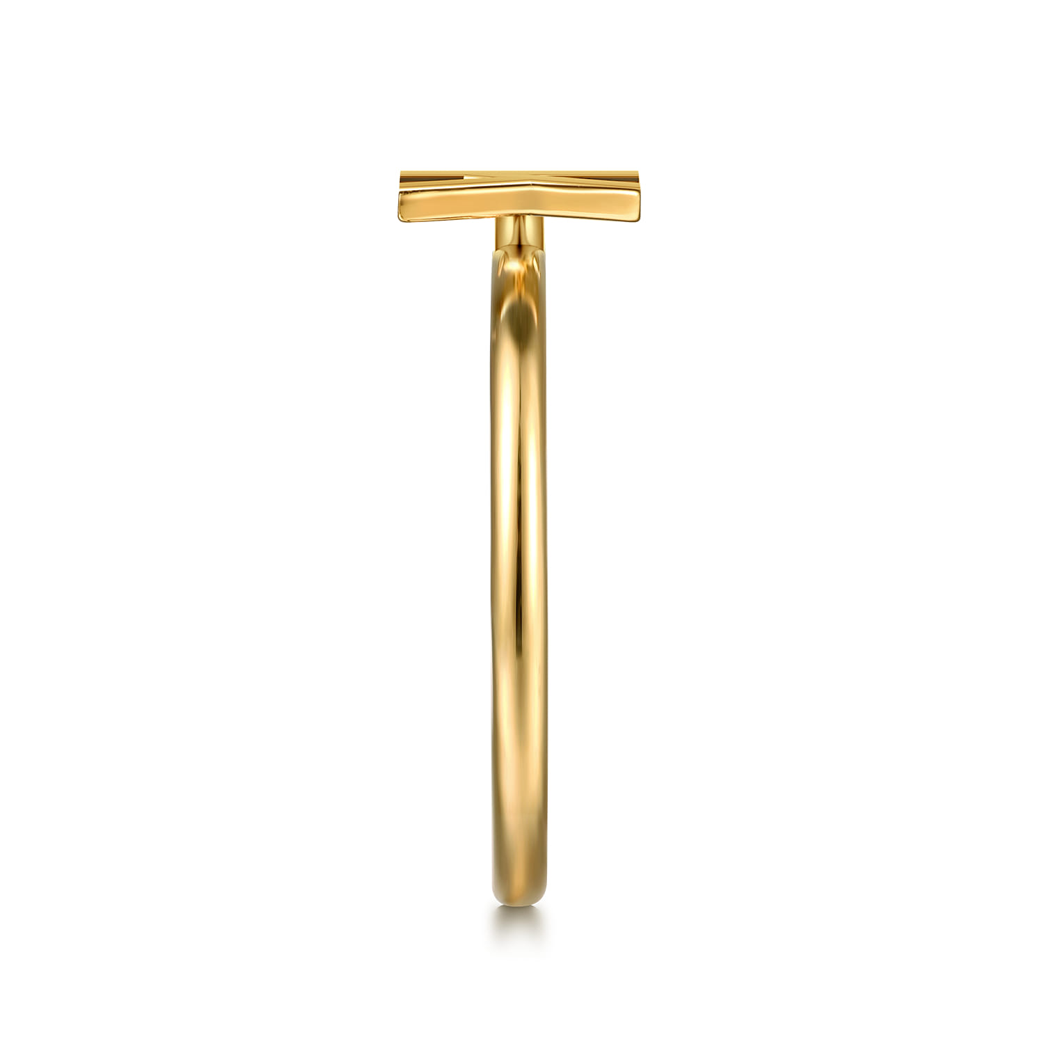 14K Yellow Gold Initial K Stackable Ring - Shot 4