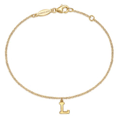 14K Yellow Gold Initial L Bracelet