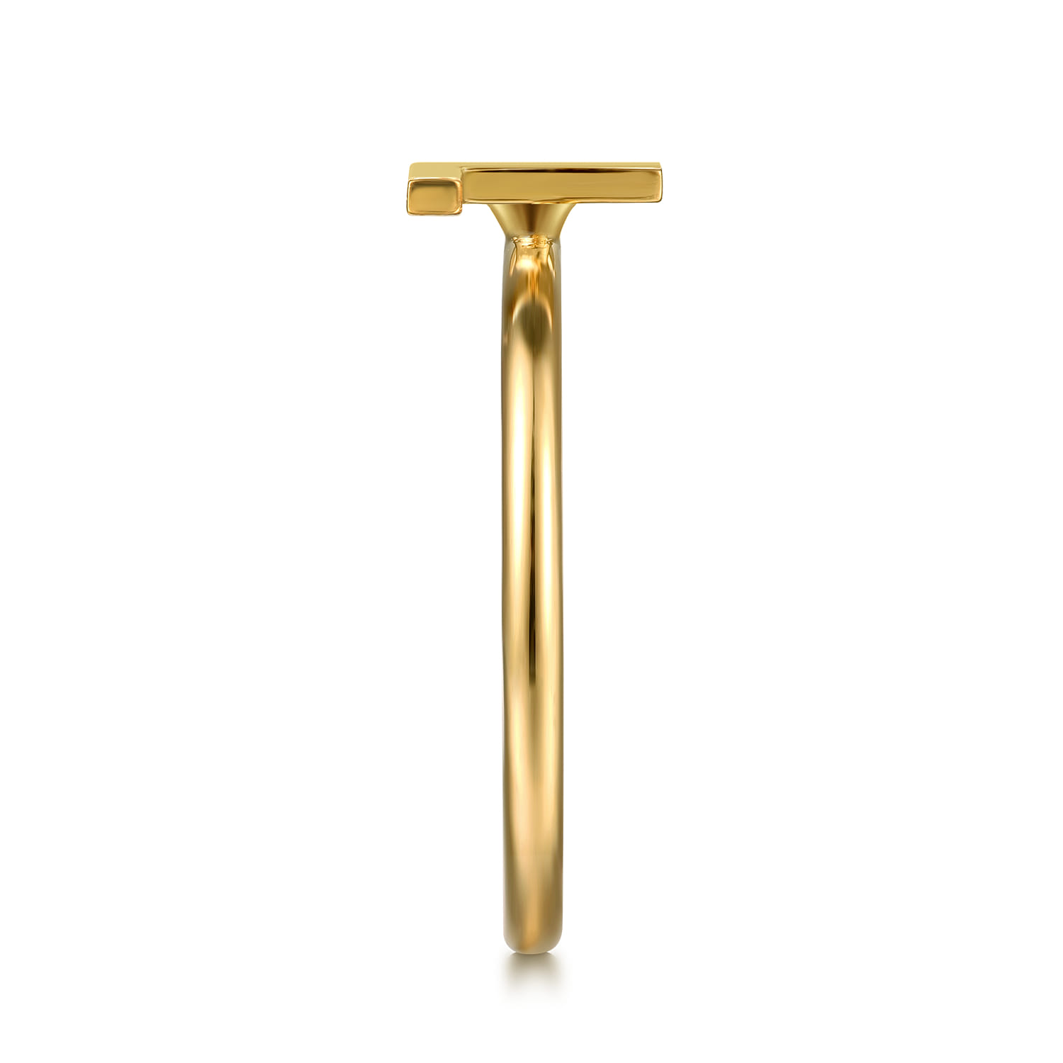 14K Yellow Gold Initial L Stackable Ring - Shot 4