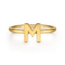 14K Yellow Gold Initial M Stackable Ring