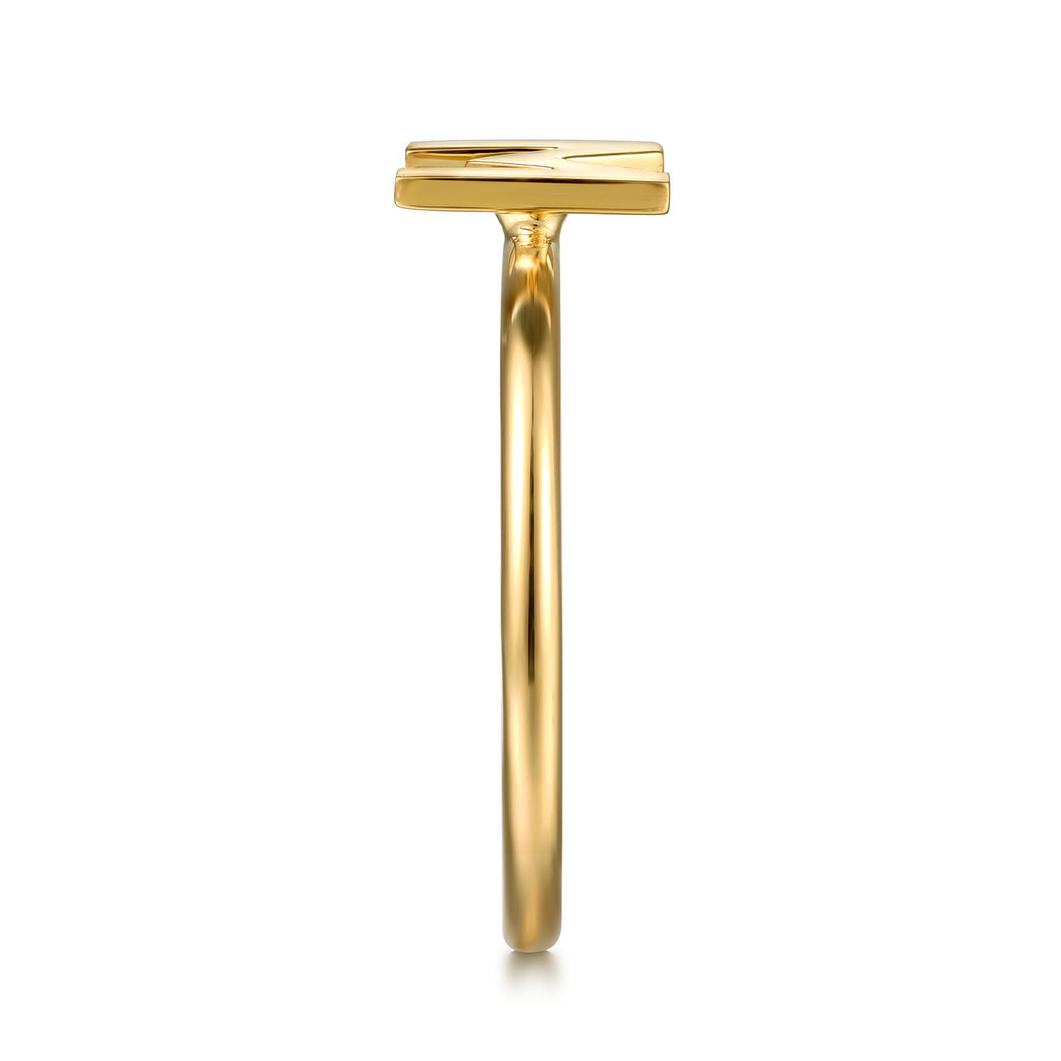 14K Yellow Gold Initial M Stackable Ring - Shot 4
