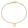 14K Yellow Gold Initial N Bracelet