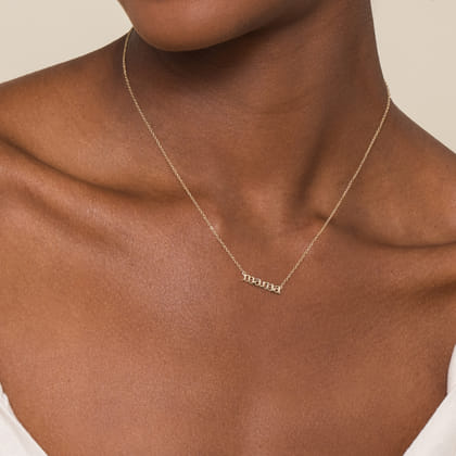 14K Yellow Gold Initial Necklace