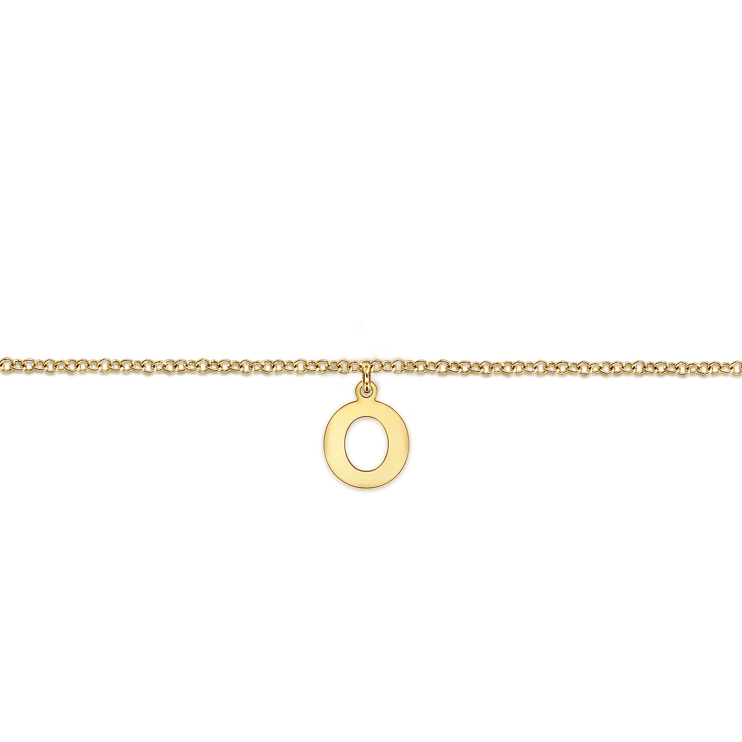 14K Yellow Gold Initial O Bracelet - Shot 2