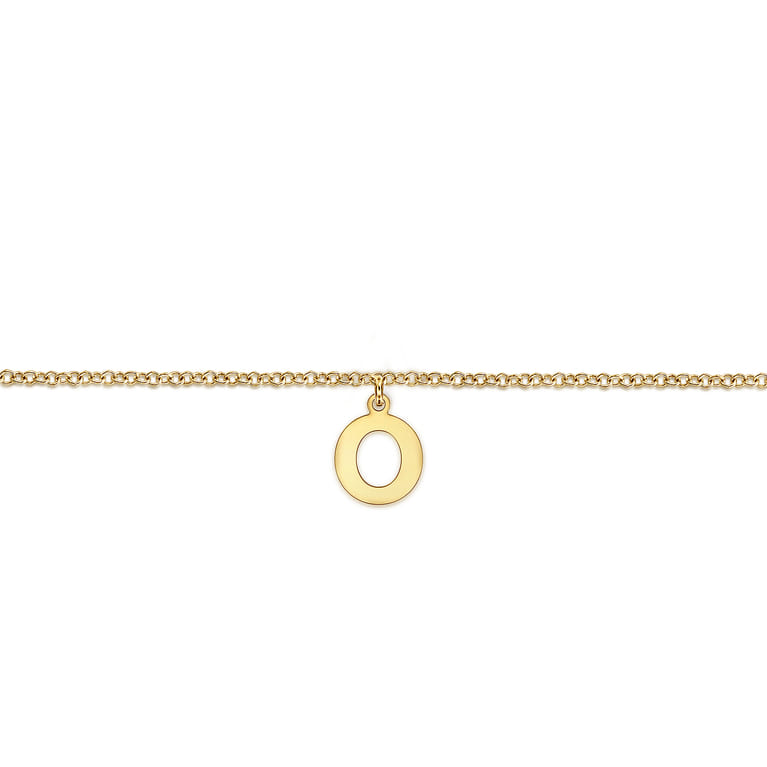14K Yellow Gold Initial O Bracelet - Shot 2