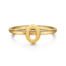 14K Yellow Gold Initial O Stackable Ring