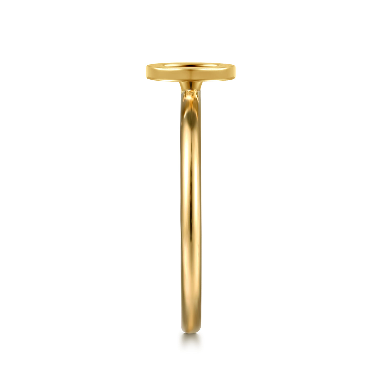 14K Yellow Gold Initial O Stackable Ring - Shot 4