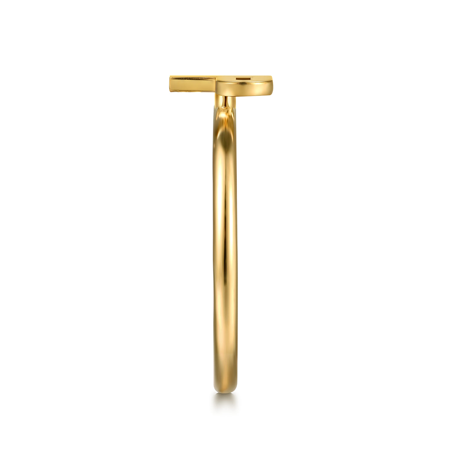 14K Yellow Gold Initial P Stackable Ring - Shot 4