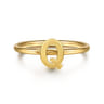 14K Yellow Gold Initial Q Stackable Ring