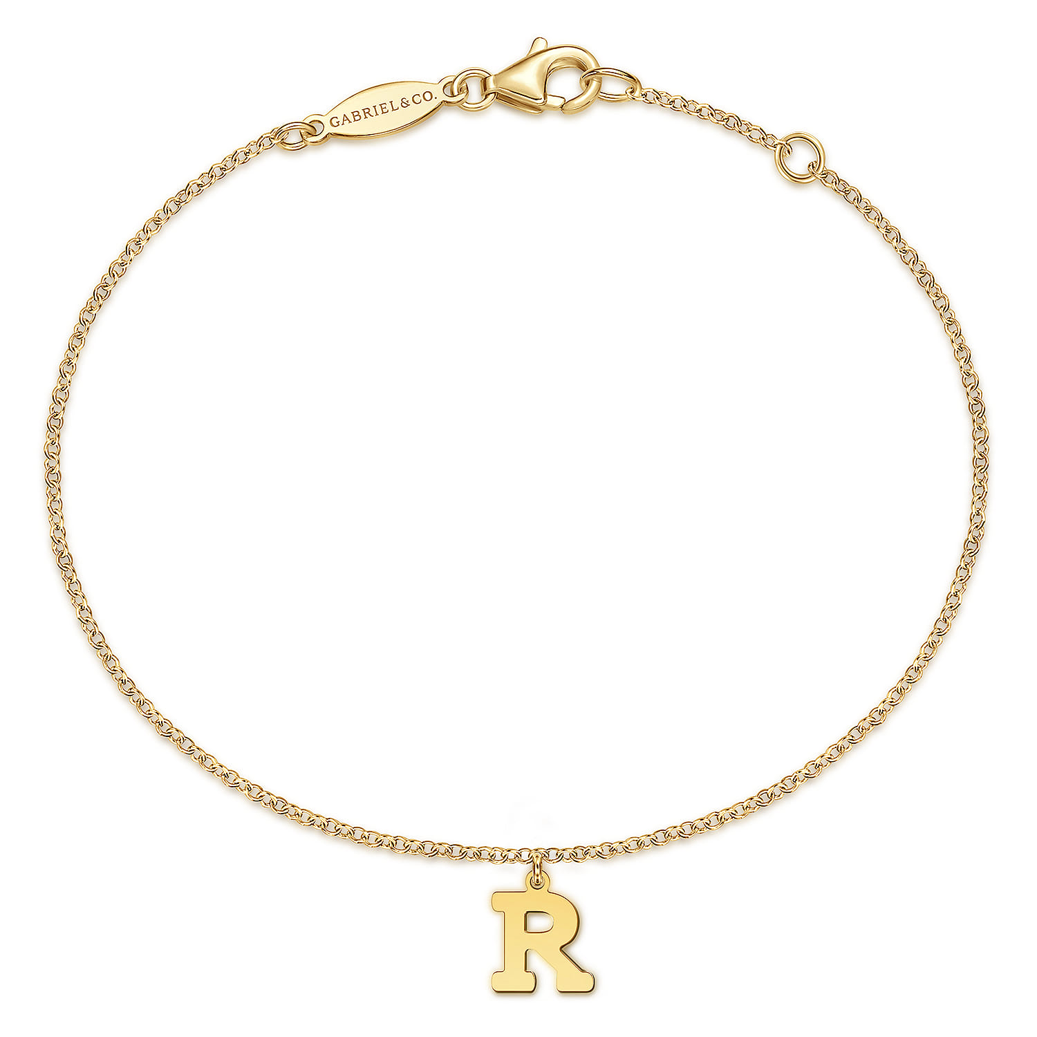 14K Yellow Gold Initial R Bracelet - Shot 1