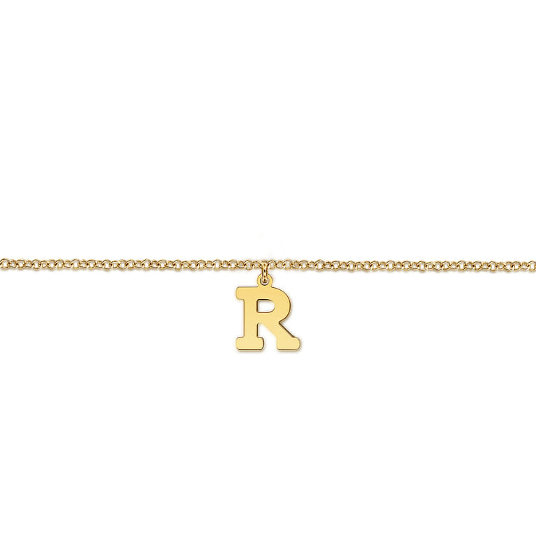 14K Yellow Gold Initial R Bracelet - Shot 2