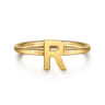 14K Yellow Gold Initial R Stackable Ring