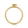 14K Yellow Gold Initial R Stackable Ring