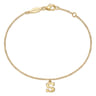 14K Yellow Gold Initial S Bracelet