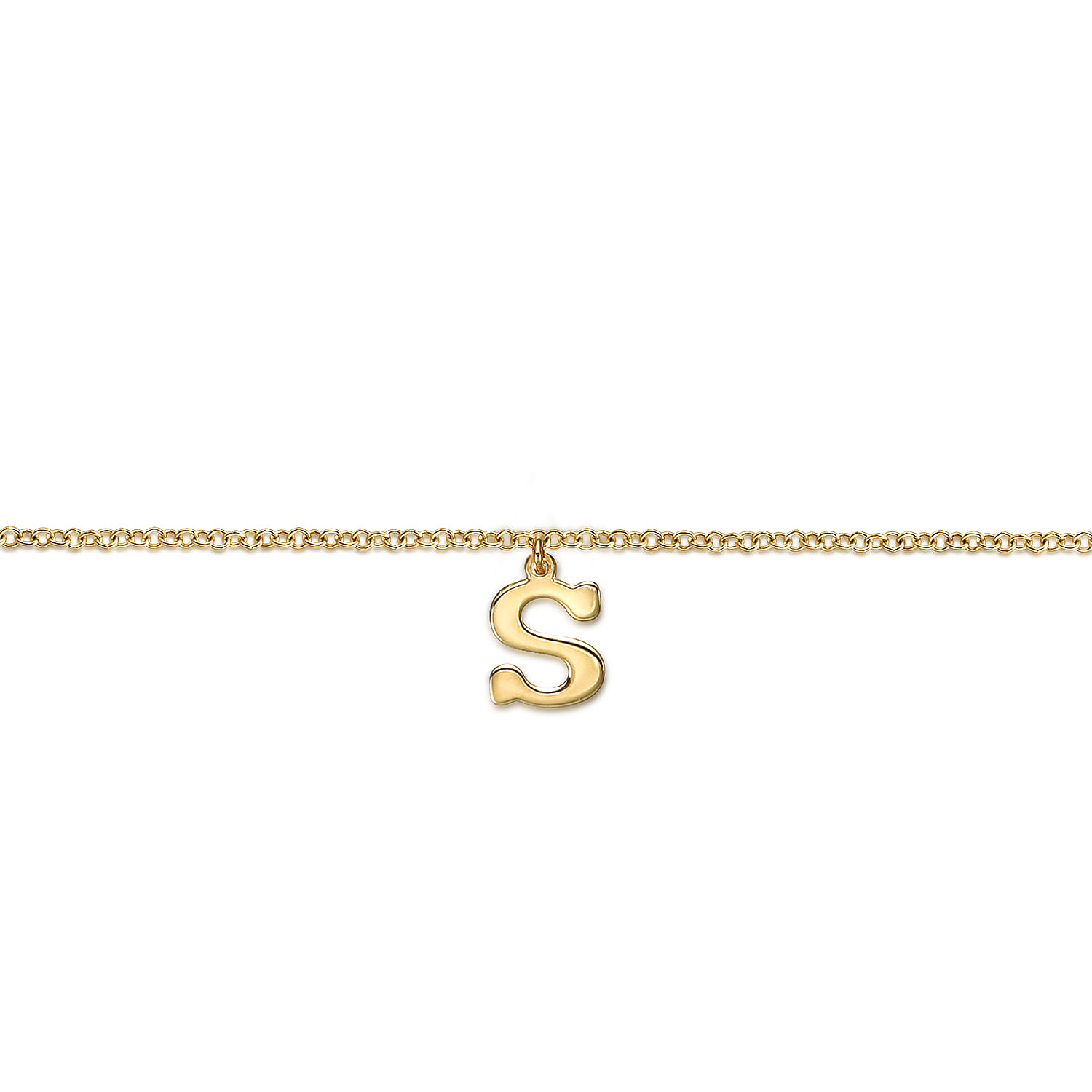 14K Yellow Gold Initial S Bracelet - Shot 2