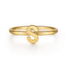14K Yellow Gold Initial S Stackable Ring