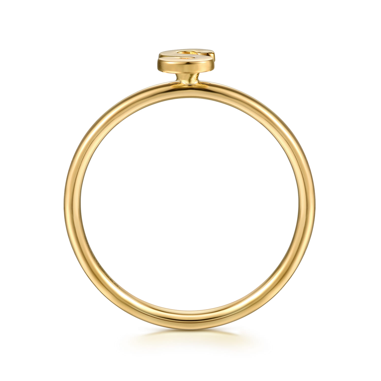 14K Yellow Gold Initial S Stackable Ring - Shot 2