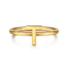 14K Yellow Gold Initial T Stackable Ring