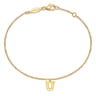 14K Yellow Gold Initial U Bracelet