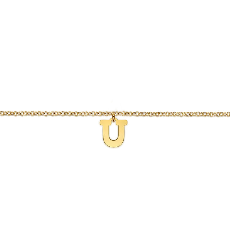 14K Yellow Gold Initial U Bracelet - Shot 2