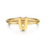 14K Yellow Gold Initial U Stackable Ring