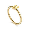 14K Yellow Gold Initial U Stackable Ring
