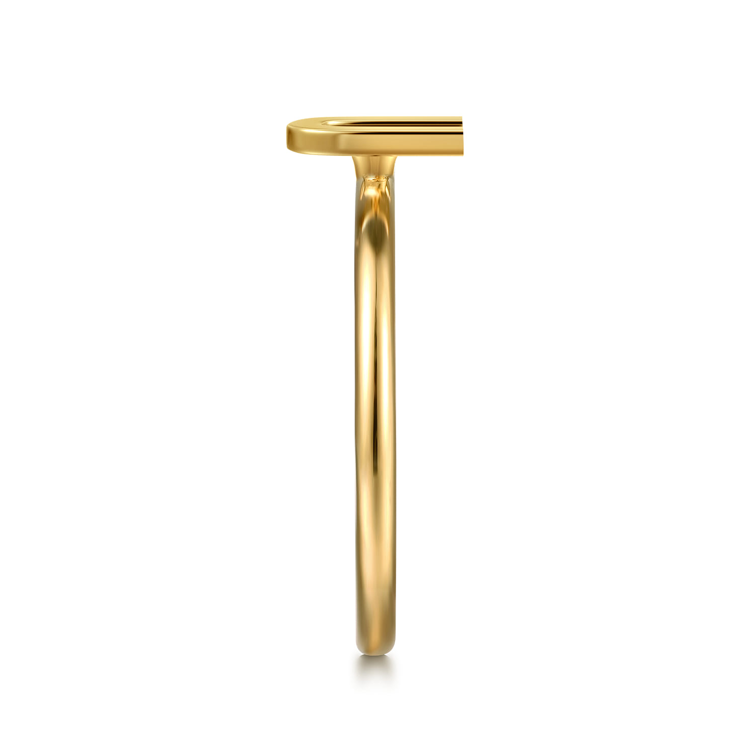14K Yellow Gold Initial U Stackable Ring - Shot 4