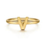 14K Yellow Gold Initial V Stackable Ring