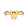 14K Yellow Gold Initial W Stackable Ring