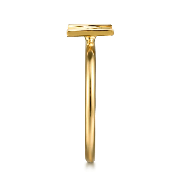 14K Yellow Gold Initial W Stackable Ring - Shot 4