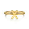 14K Yellow Gold Initial X Stackable Ring