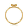 14K Yellow Gold Initial X Stackable Ring