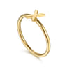 14K Yellow Gold Initial X Stackable Ring