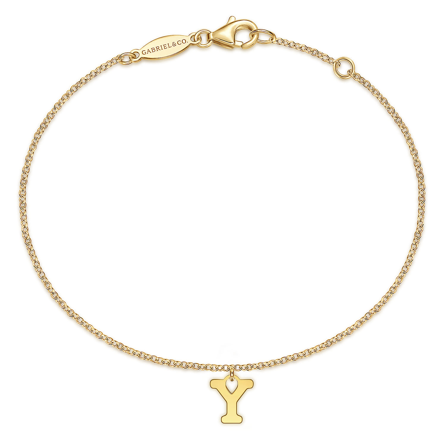14K Yellow Gold Initial Y Bracelet - Shot 1