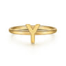 14K Yellow Gold Initial Y Stackable Ring