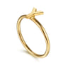 14K Yellow Gold Initial Y Stackable Ring