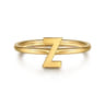 14K Yellow Gold Initial Z Stackable Ring
