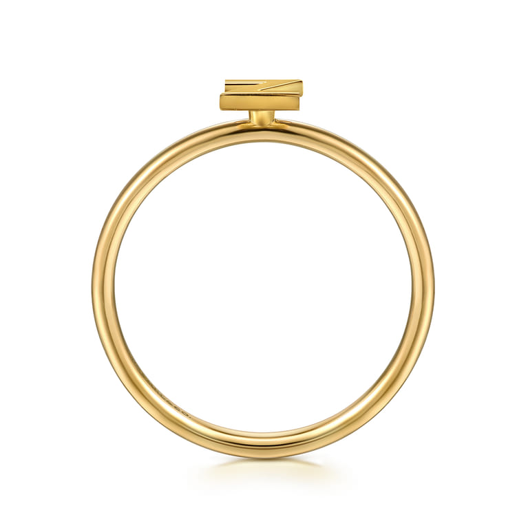 14K Yellow Gold Initial Z Stackable Ring - Shot 2