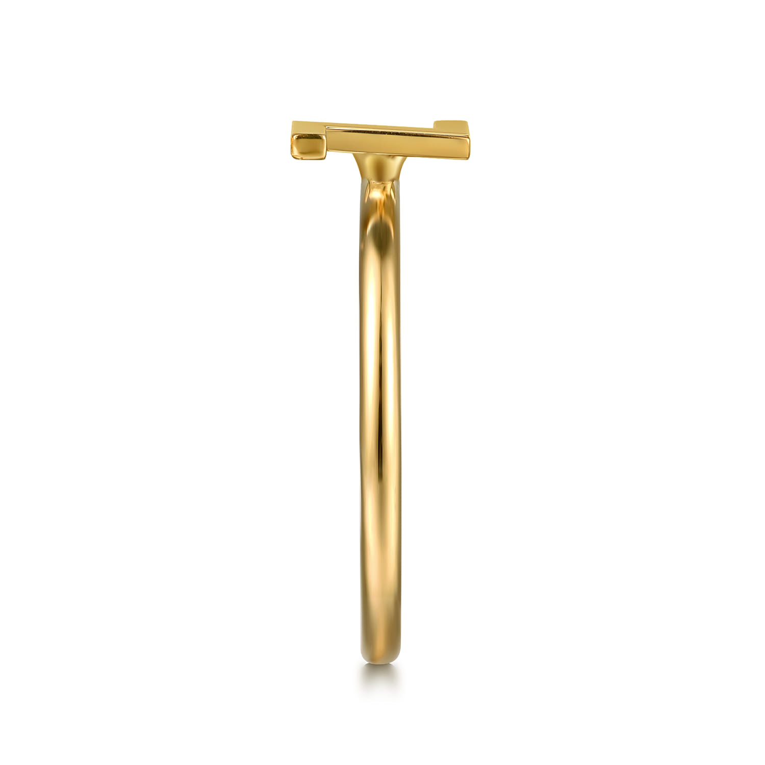 14K Yellow Gold Initial Z Stackable Ring - Shot 4