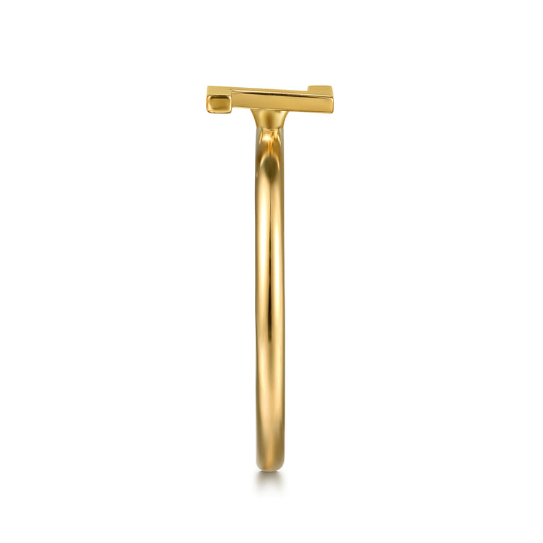 14K Yellow Gold Initial Z Stackable Ring - Shot 4